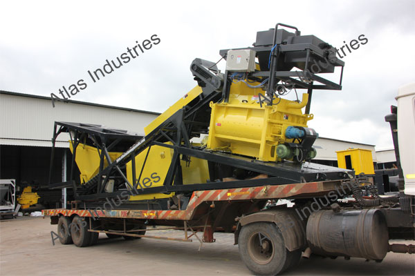 Mobile concrete plant with silo installed in India